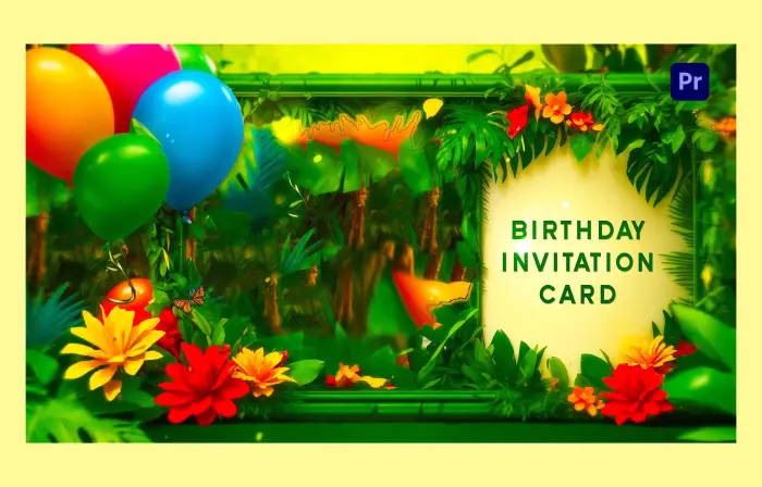 Jungle Safari Theme 3D Birthday Party Invite Slideshow